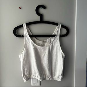 Wilfred White tank top with cinched bottom